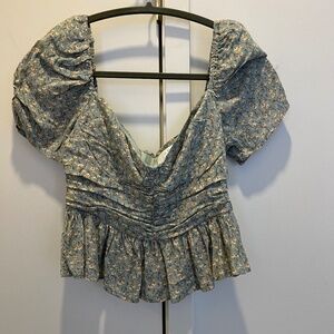 ASTR Green Floral Top